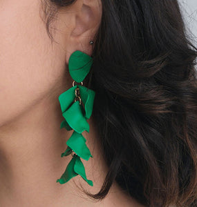 WOS Flake earrings green