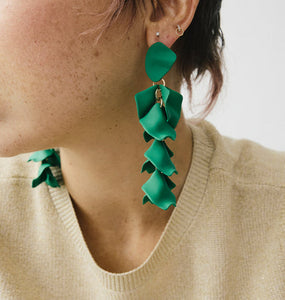WOS Flake earrings green