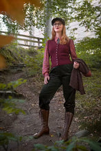 Load image into Gallery viewer, Emmy The Hepper Hepburn Slacks- Forest green cord