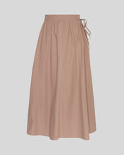 Load image into Gallery viewer, Brown skirt with a tie waist on a light gray background