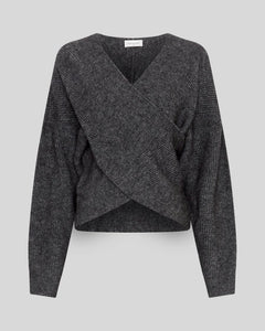 MSCH Copenhagen Zinelle Hope wrap pullover svartmelerad