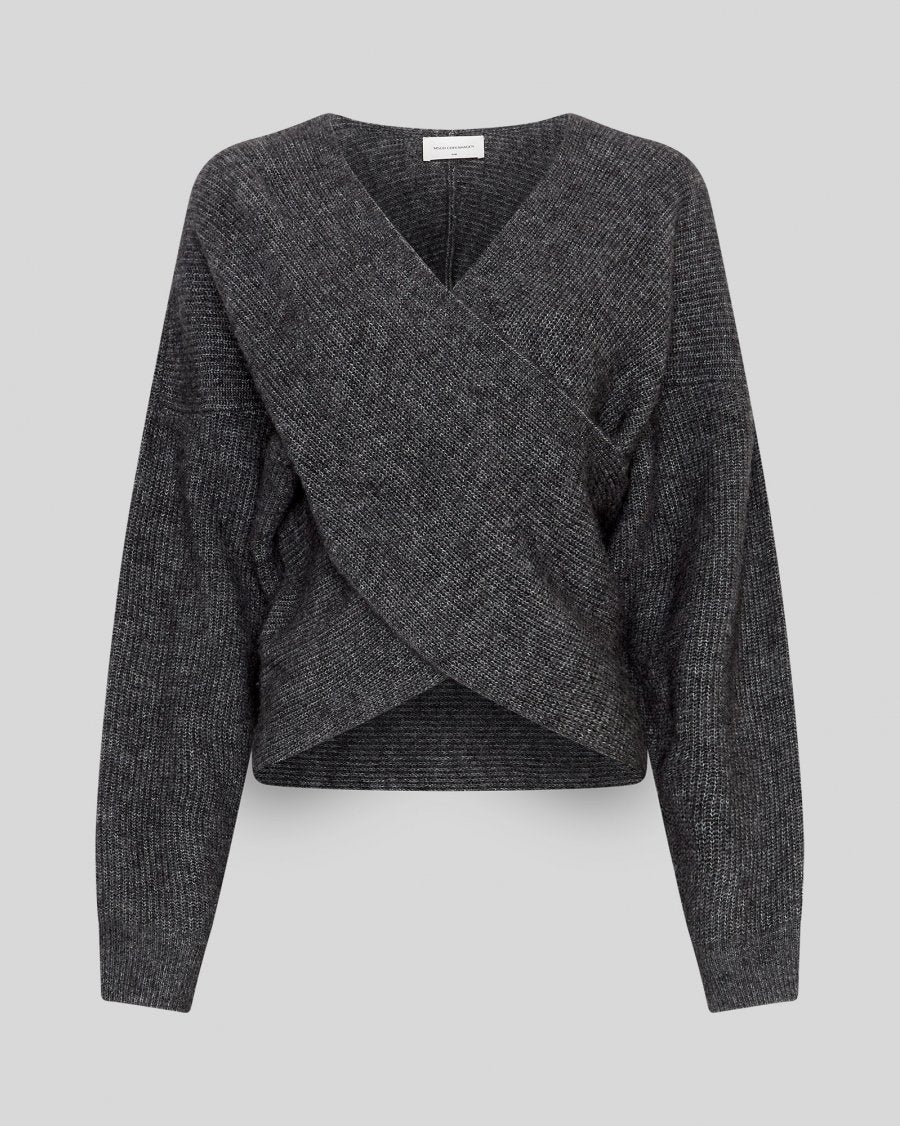 MSCH Copenhagen Zinelle Hope wrap pullover svartmelerad