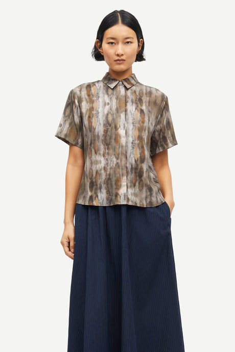 Samsoe Samsoe MIna shirt Aquarel Animal Greige