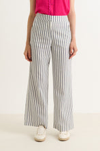 Load image into Gallery viewer, Louche Tilde Ticking Stripe Straight Cut Trouser - White&amp;Navy
